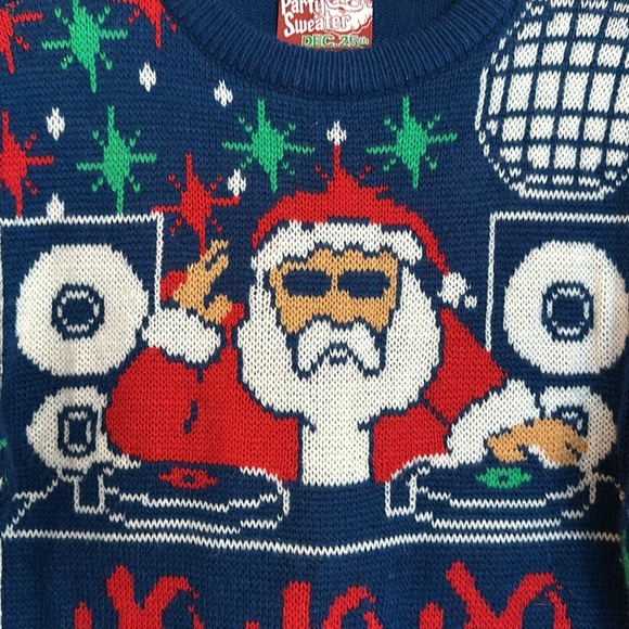 🎅🏼 DJ Santa holiday Christmas ugly sweater small - Picture 4 of 6